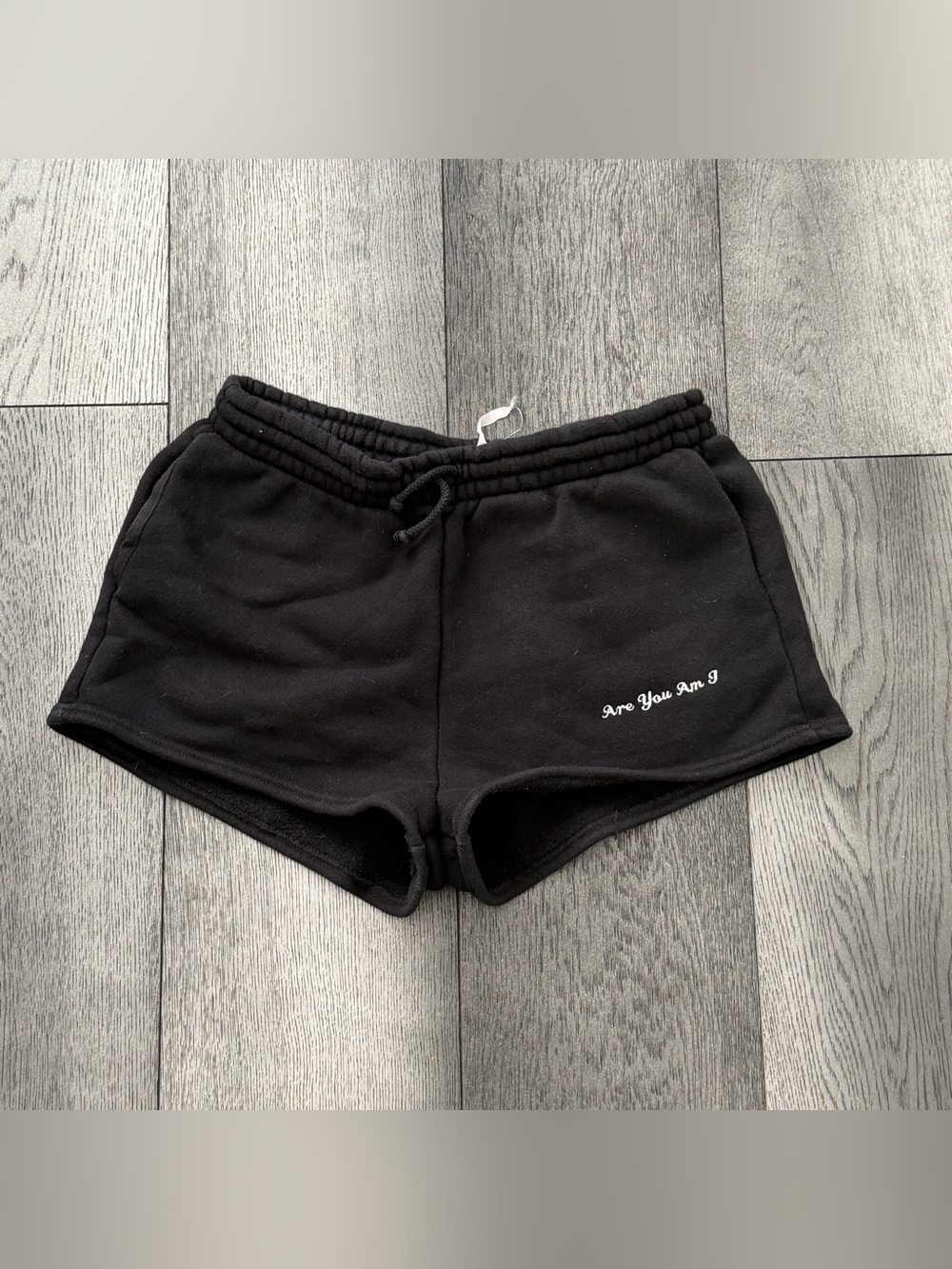 ARE YOU AM I Black Fleece Shorts